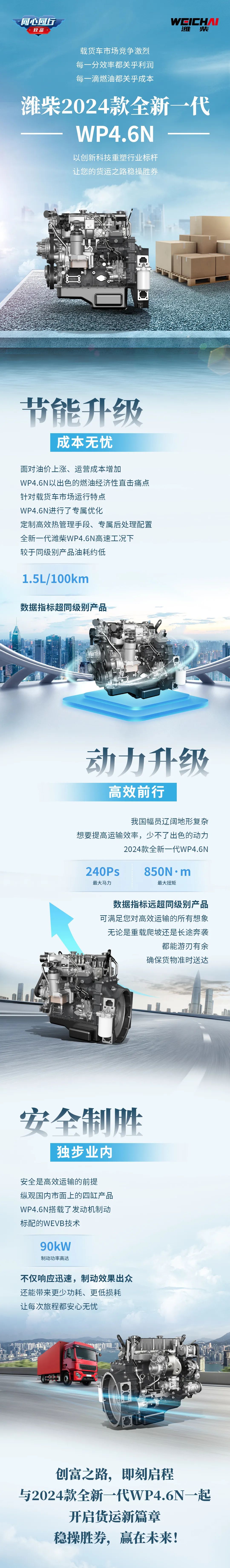 選擇濰柴2024款全新一代WP4.6N，助你高效運營穩(wěn)操勝券